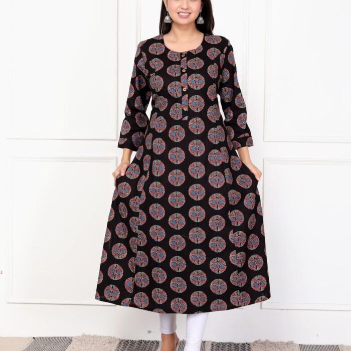 Black A-line Kurti
