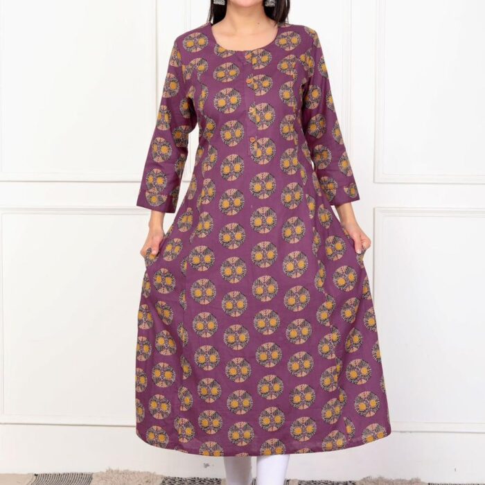 Purple A-line Kurti