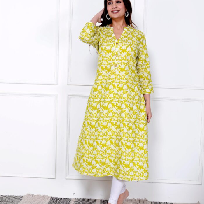 Light Green A-line Kurti