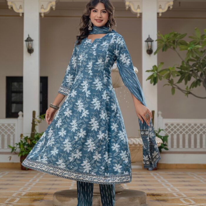 Print Anarkali Suit Set