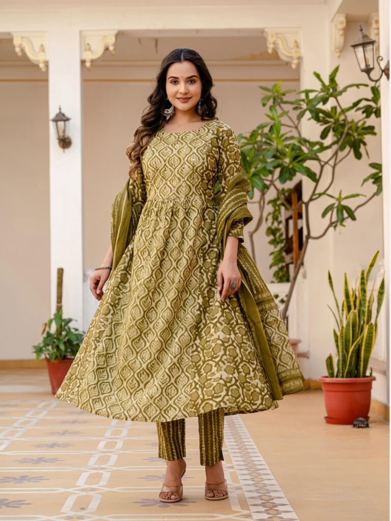 Green A-Line Suit