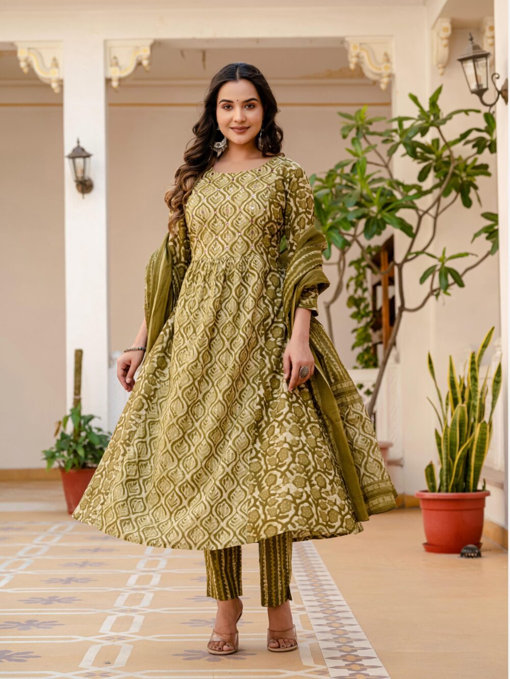 Green A-Line Suit