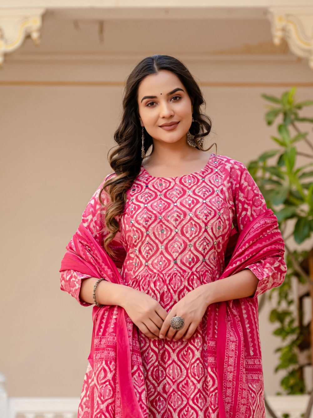 Pink A-Line Suit