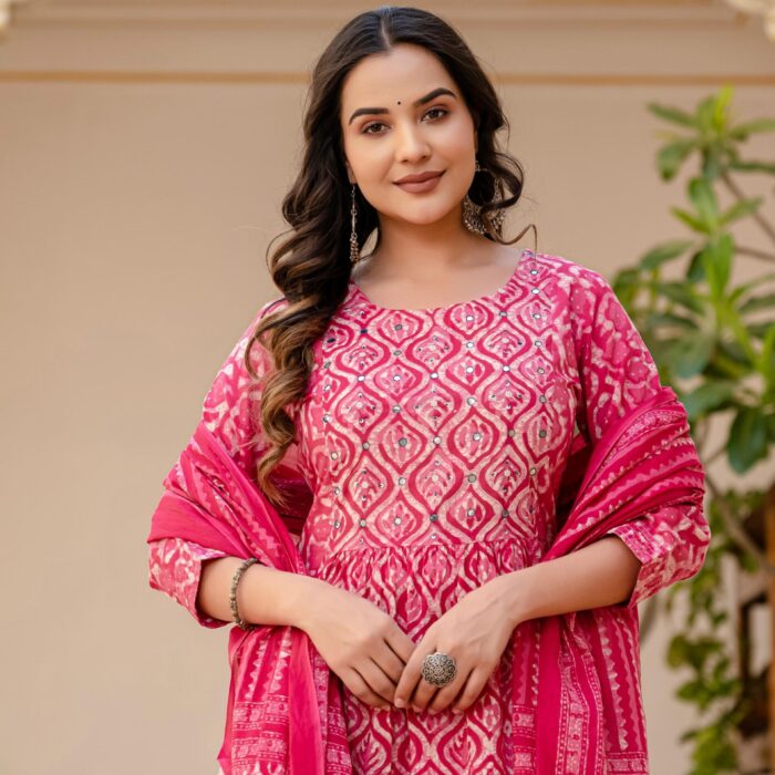 Pink A-Line Suit