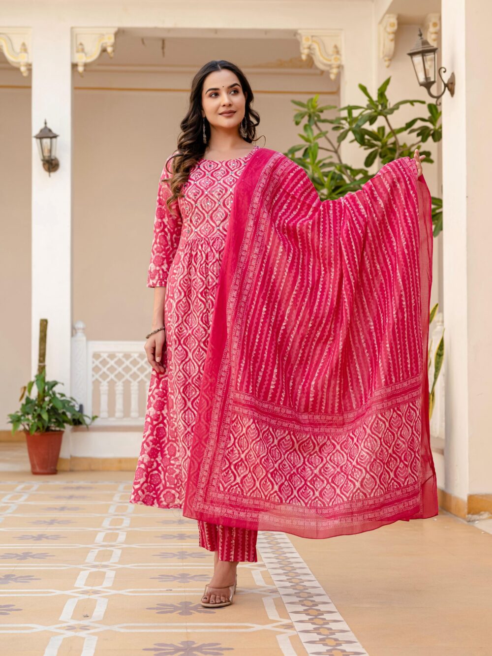 Pink A-Line Suit