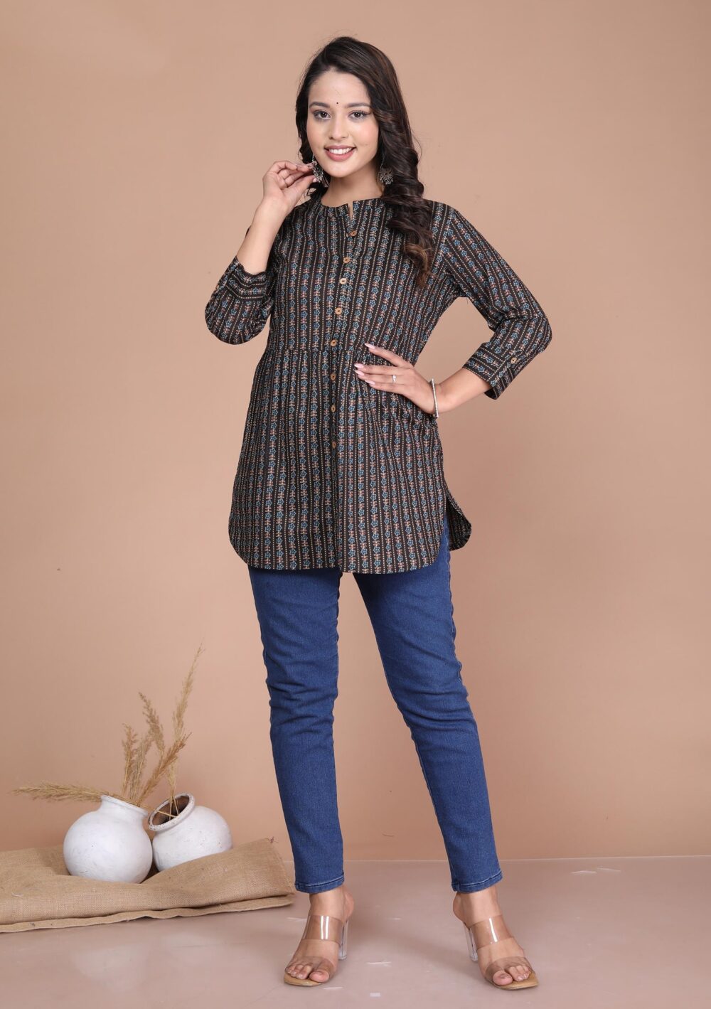 Short Kurti - Black dot